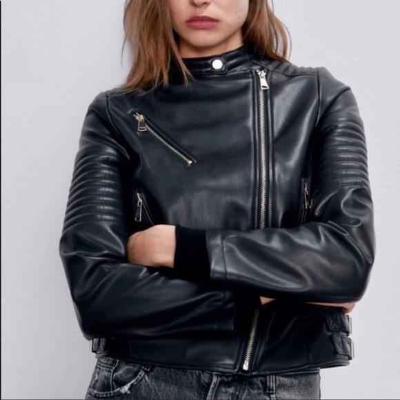 Zara Jackets & Blazers - Zara Moto Jacket Faux Leather Like New Sz M Black